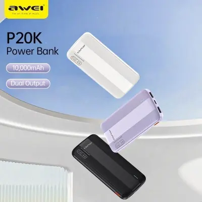 Picture of Awei P20K 10000mAh 2.4A Slim Dual Output Power bank -Black