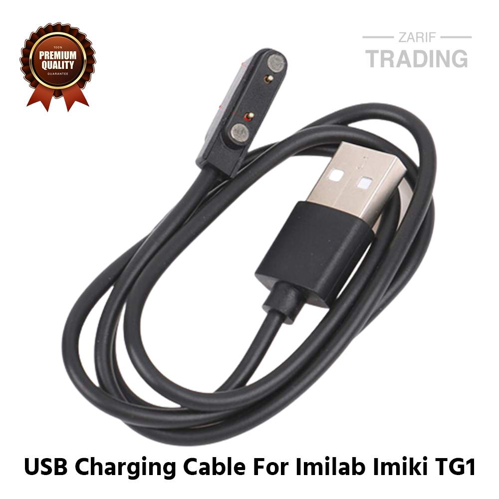 Picture of Imilab Imiki TG1 Magnetic Charging Cable 2 Pin High Quality USB Charger Cable USB Charging Cable Dock Bracelet Charger for Xiaomi Imilab Imiki TG1 Smart Watch (Black)