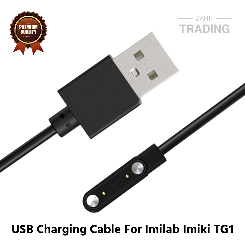 Picture of Imilab Imiki TG1 Magnetic Charging Cable 2 Pin High Quality USB Charger Cable USB Charging Cable Dock Bracelet Charger for Xiaomi Imilab Imiki TG1 Smart Watch (Black)