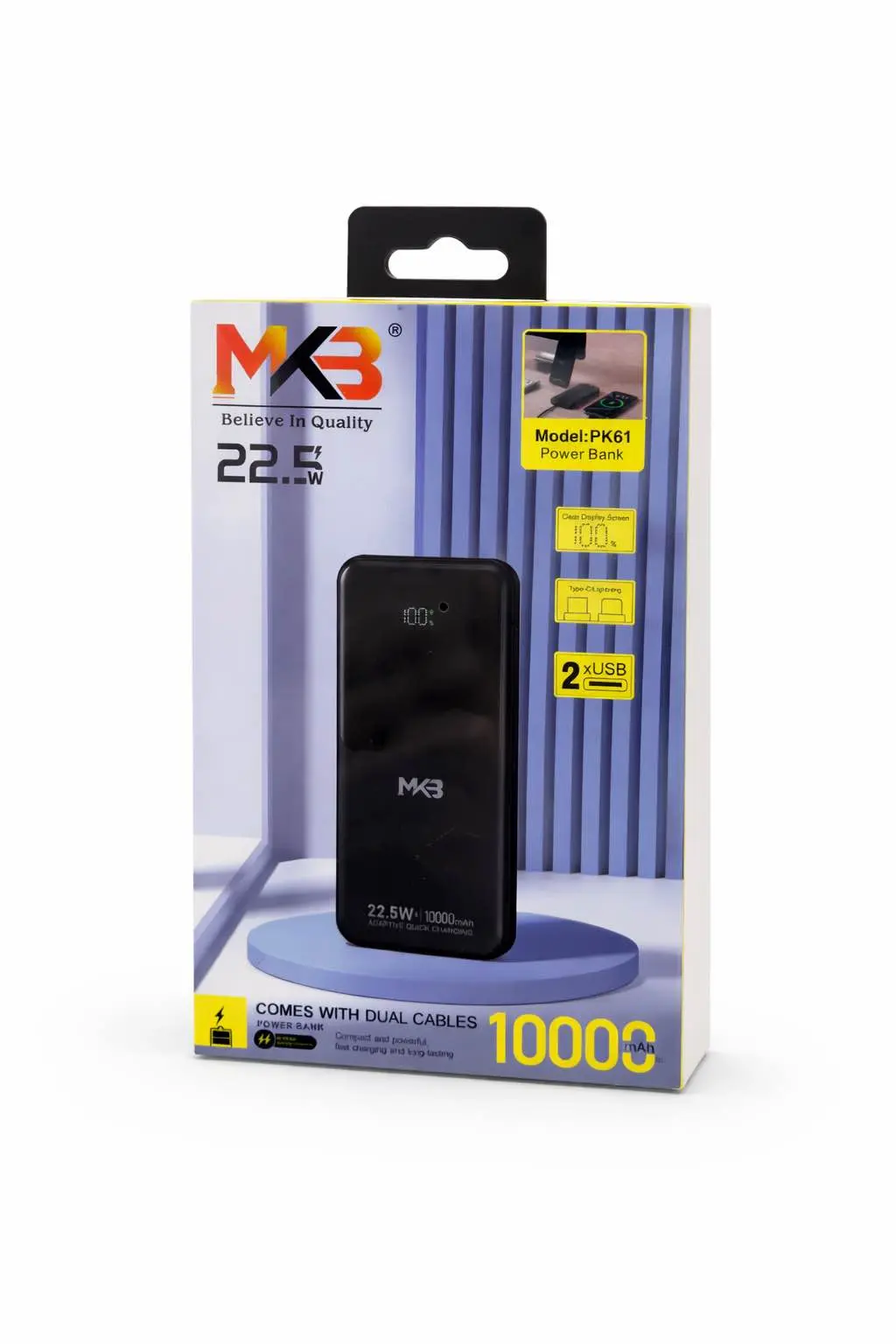 Picture of MKB Pk61 10000mah comes With Dual Cables 22.5w -Black
