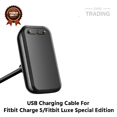 Picture of Fitbit Charge 5 Fitbit Luxe Special Edition High Quality USB Charger Cable USB Charging Cable Dock Bracelet Charger For Fitbit Charge 5 Fitbit Luxe Special Edition Smart Watch (Black)