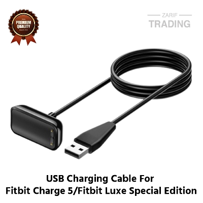 Picture of Fitbit Charge 5 Fitbit Luxe Special Edition High Quality USB Charger Cable USB Charging Cable Dock Bracelet Charger For Fitbit Charge 5 Fitbit Luxe Special Edition Smart Watch (Black)