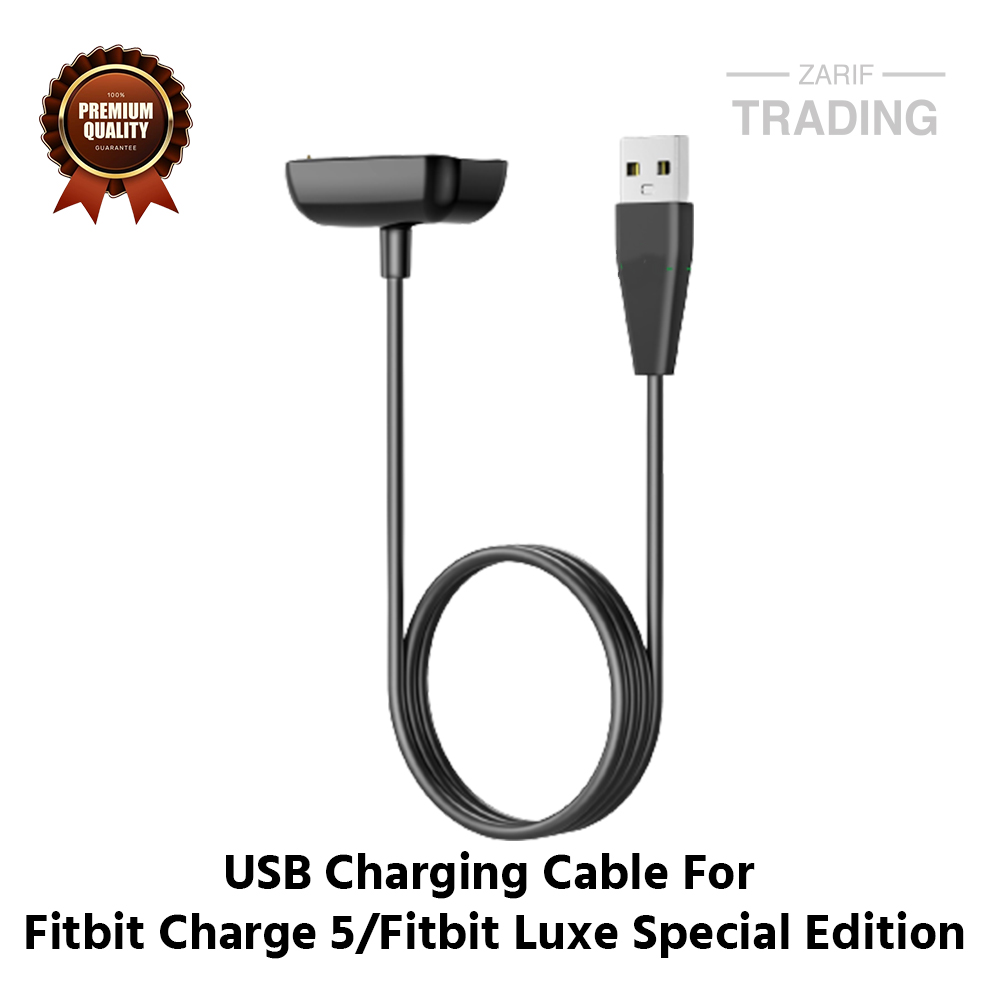 Picture of Fitbit Charge 5 Fitbit Luxe Special Edition High Quality USB Charger Cable USB Charging Cable Dock Bracelet Charger For Fitbit Charge 5 Fitbit Luxe Special Edition Smart Watch (Black)