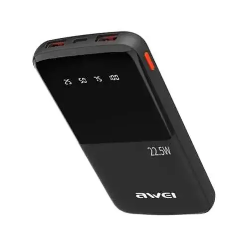 Picture of Awei P10K 3 in 1 Portable Power Bank 10000mAh -Black