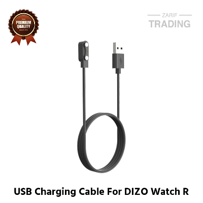 Picture of DIZO Watch R Realme TechLife Charging Cable 2 Pin High Quality USB Charger Cable USB Charging Cable Dock Bracelet Charger For DIZO Watch R Smart Watch (Black)