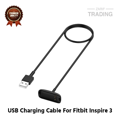 Picture of Fitbit Inspire 3 Charging Cable High Quality USB Charger Cable USB Charging Cable Dock Bracelet Charger For Fitbit Inspire 3 Smart Watch (Black)