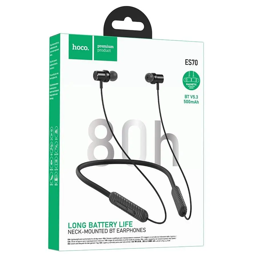 Picture of Hoco ES70 Long Battery Life Bluetooth Neckband -Black