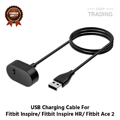 Picture of Fitbit Inspire Fitbit Inspire HR Fitbit Ace 2 Cable High Quality USB Charger Cable USB Charging Cable Dock Bracelet Charger For Fitbit Inspire Fitbit Inspire HR Fitbit Ace 2 Smart Watch (Black)