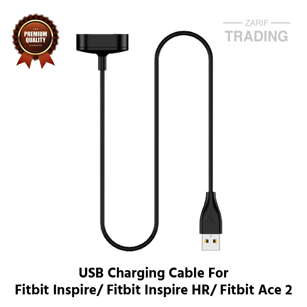 Picture of Fitbit Inspire Fitbit Inspire HR Fitbit Ace 2 Cable High Quality USB Charger Cable USB Charging Cable Dock Bracelet Charger For Fitbit Inspire Fitbit Inspire HR Fitbit Ace 2 Smart Watch (Black)