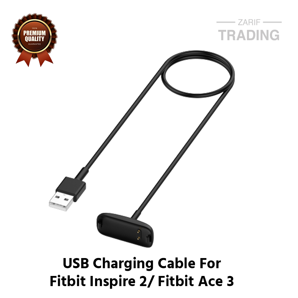 Picture of Fitbit Inspire 2 Fitbit Ace 3 Charging Cable High Quality USB Charger Cable USB Charging Cable Dock Bracelet Charger For Fitbit Inspire 2 Fitbit Ace 3 Smart Watch (Black)