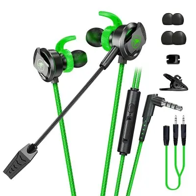 Picture of PLEXTONE RX3 Pro gaming earphones in ear phone 3.5mm Type-C with microphone, esports PUBG, wired earplugs for sound recognitio -Green
