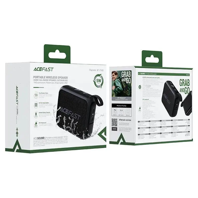 Picture of Acefast K4 Go 5W Portable Wireless Speaker (Authentic) -Black