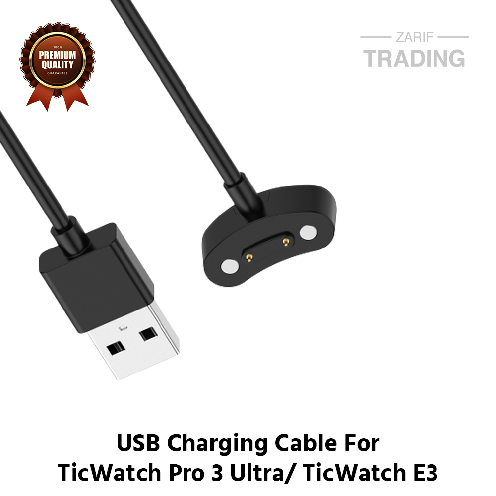 Picture of TicWatch Pro 3 Ultra TicWatch E3 Magnetic Charging Cable High Quality USB Wireless Charging Dock Bracelet Charger For TicWatch Pro 3 Ultra TicWatch E3 Smart Watch (Black)