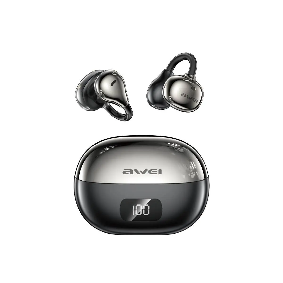 Picture of AWEI TZ50 Al Earclip Clip Bluetooth Earphone Black -Black