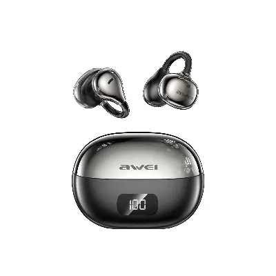 Picture of AWEI TZ50 Al Earclip Clip Bluetooth Earphone Black -Black