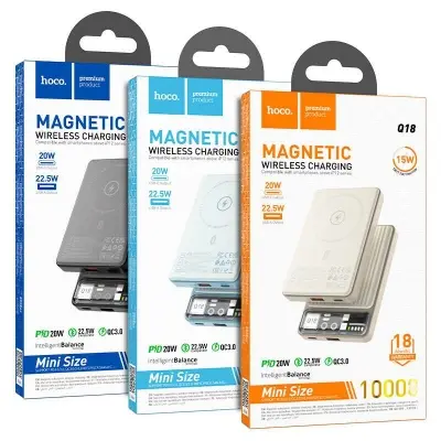 Picture of Hoco Q18 22.5W 10000 mAh Wireless Power Bank -Black