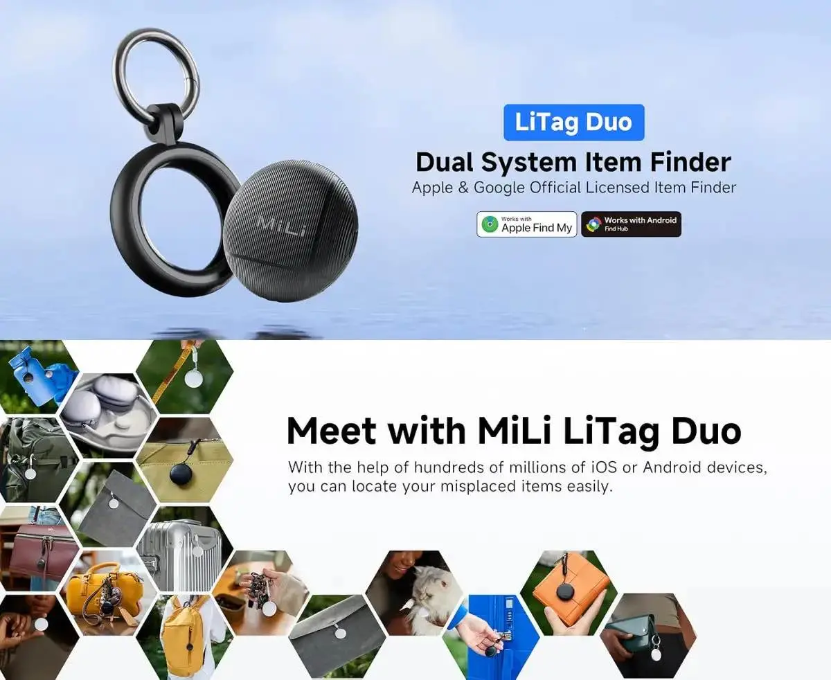 Picture of MiLi LiTag Duo Smart Finder for both Android & iOS -Black