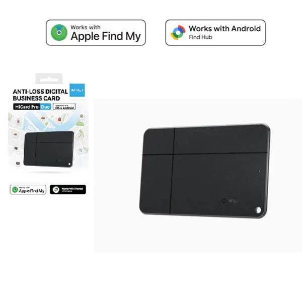 Picture of MiLi MiCard Duo Smart Wireless Rechargeable Card Bluetooth Item Finder (iOS or Android Compatible)tracker -Black