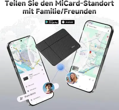 Picture of MiLi MiCard Duo Smart Wireless Rechargeable Card Bluetooth Item Finder (iOS or Android Compatible)tracker -Black