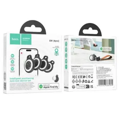 Picture of E91 Tiger smart positioning anti-loss device set (4 pieces) -Black