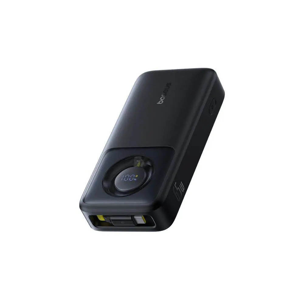 Picture of Baseus NOMOS Series 65W 20000mAh Power Bank with Built-in Retractable Type-C Cable -Black