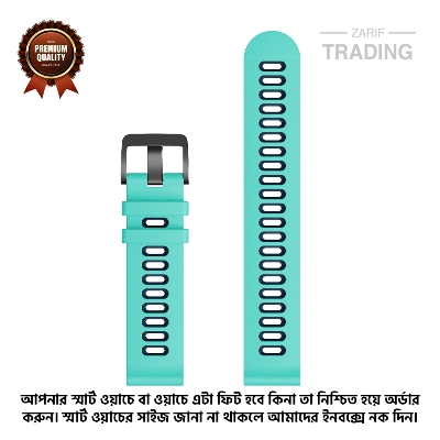 Picture of 20mm Smart Watch Silicone Premium Multi Color Strap universal interface Watch Belt for Unisex Suitable for Square Shape Watch (Teal & Blue,Not Specified)