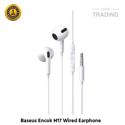 Picture of Baseus H17 Encok 3.5mm Lateral In-Ear Wired Headphone-White (White)