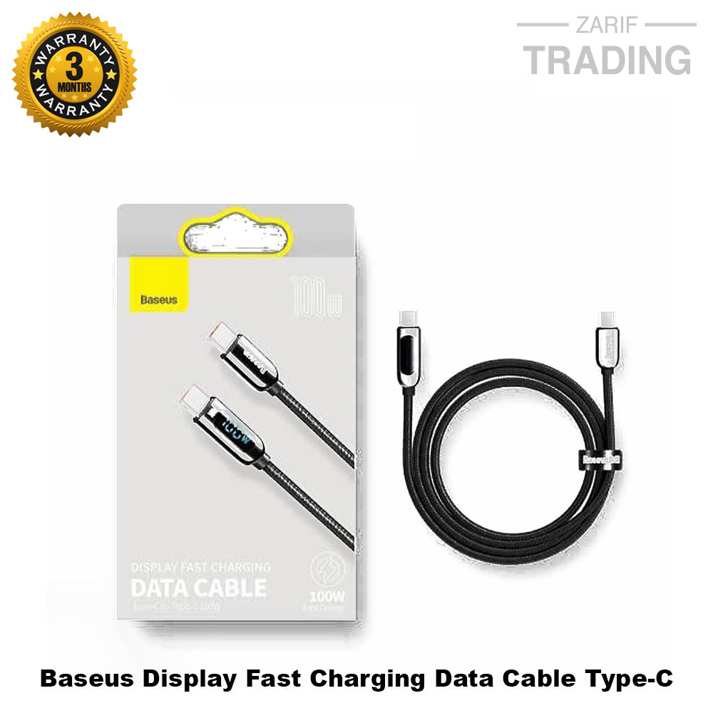 Picture of Baseus Display Fast Charging Data Cable Type-C to Type-C 100W - 1m/100CM 