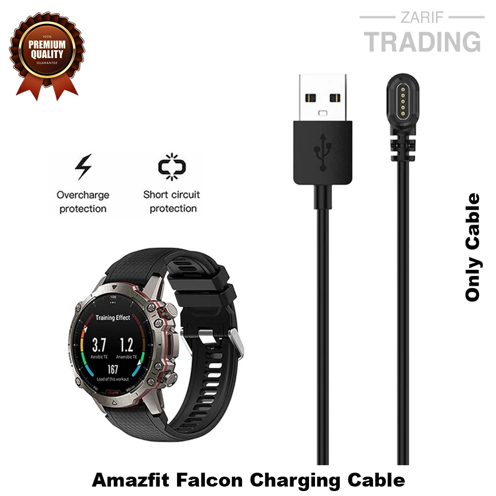 Picture of Amazfit Falcon Charging Cable High Quality USB Charger Cable USB Charging Cable Dock Bracelet Charger for Amazfit Falcon Smart Watch (Black)