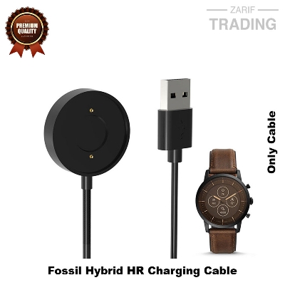 Picture of Fossil Hybrid HR Magnetic Charging Cable 2 Pin High Quality USB Charger Cable USB Charging Cable Dock Bracelet Charger for Fossil Hybrid HR Smart Watch (Black)