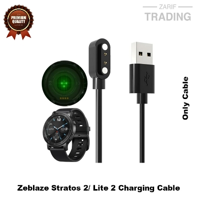 Picture of Zeblaze Stratos2/2lite Magnetic Charging Cable 2 Pin High Quality USB Charger Cable USB Charging Cable Dock Bracelet Charger for Stratos2/2lite Smart Watch (Black)