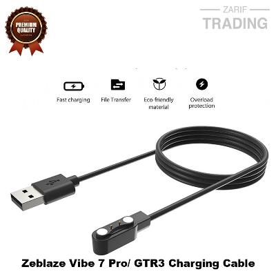 Picture of Zeblaze Vibe7pro/GTR3 Magnetic Charging Cable 2 Pin High Quality USB Charger Cable USB Charging Cable Dock Bracelet Charger for Zeblaze Vibe7pro/GTR3 Smart Watch (Black)