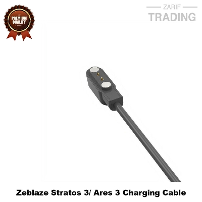 Picture of Zeblaze Stratos3/Ares3 Magnetic Charging Cable 2 Pin High Quality USB Charger Cable USB Charging Cable Dock Bracelet Charger for Zeblaze Stratos3/Ares3 Smart Watch (Black)