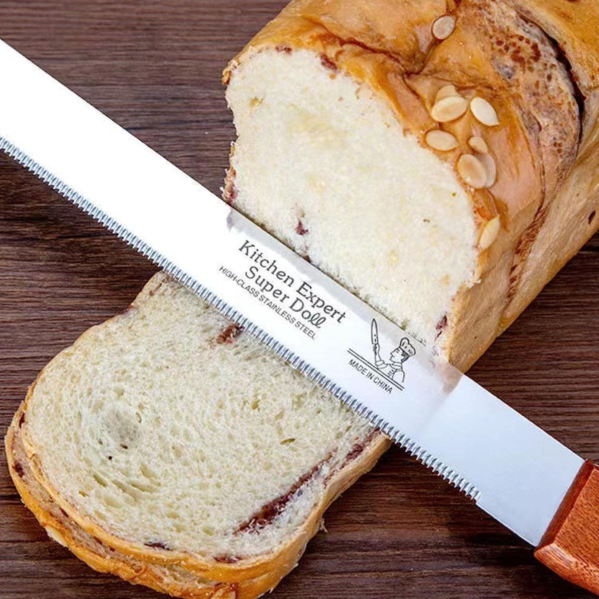 Picture of Stainless Steel Bread Cutter Knife - Ensures Consistent and Professional Slices - Safe and Easy -Multicolor