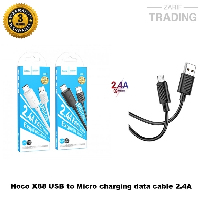 Picture of HOCO X88 USB TO MICRO 1M 2.4A FAST CHARGING CABLE DATA CABLE 