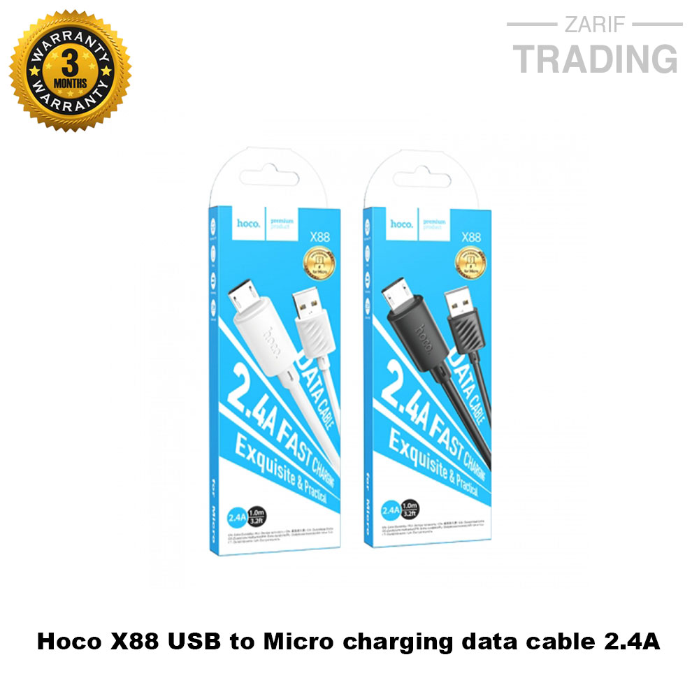 Picture of HOCO X88 USB TO MICRO 1M 2.4A FAST CHARGING CABLE DATA CABLE 