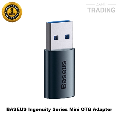 Picture of BASEUS Ingenuity Series Mini OTG Adapter USB 3.1 Male to Type-C Female Converter – Black 