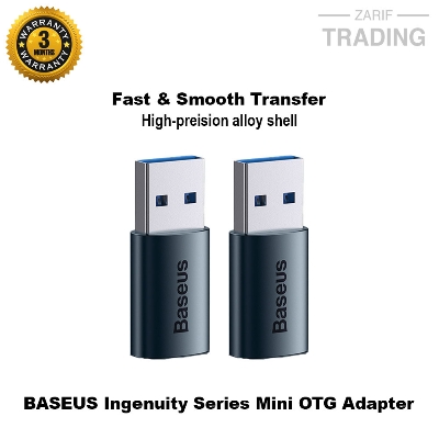 Picture of BASEUS Ingenuity Series Mini OTG Adapter USB 3.1 Male to Type-C Female Converter – Black 