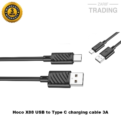 Picture of Hoco X88 Gratified Fast Charging data cable for USB to Type C 1 M Black 