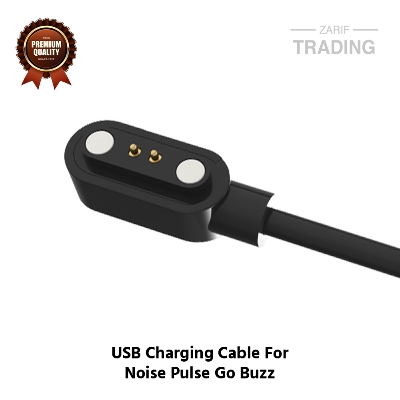 Picture of Noise ColorFit Pulse Go Buzz Magnetic Charging Cable 2 Pin High Quality USB Charger Cable USB Charging Cable Dock Bracelet Charger for Noise ColorFit Pulse Go Buzz Smart Watch (Black)