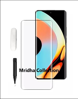 Picture of Realme 10 Pro+ 5G / Realme 10 Pro Plus 5G (A+ GRADE) Premium UV Tempered Glass Screen Protector Curved with Liquid Glue and UV Light -Transparent Clear
