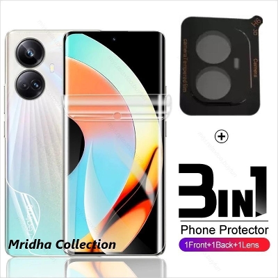 Picture of 3in1 Protector Combo Pack for Realme 10 Pro+ 5G / Realme 10 Pro Plus 5G (Front Hydrogel Screen Protector Poly+Back Hydrogel Poly Protector+9h Camera Lens Protector)