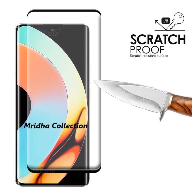 Picture of Realme 10 Pro+ 5G / Realme 10 Pro Plus 5G Full Glue 9D Curved Tempered Glass Screen Protector Edge to Edge Fit Protection Tempered Glass (Black)