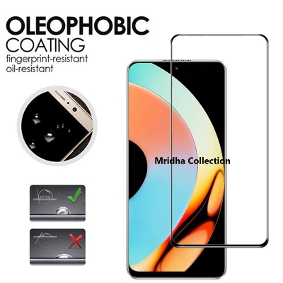 Picture of Realme 10 Pro+ 5G / Realme 10 Pro Plus 5G Full Glue 9D Curved Tempered Glass Screen Protector Edge to Edge Fit Protection Tempered Glass (Black)