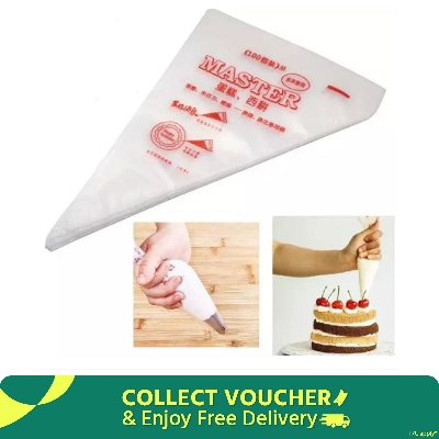 Picture of 10pcs Plastic Disposable Piping Bags Cake Cream Decorating -Transparent