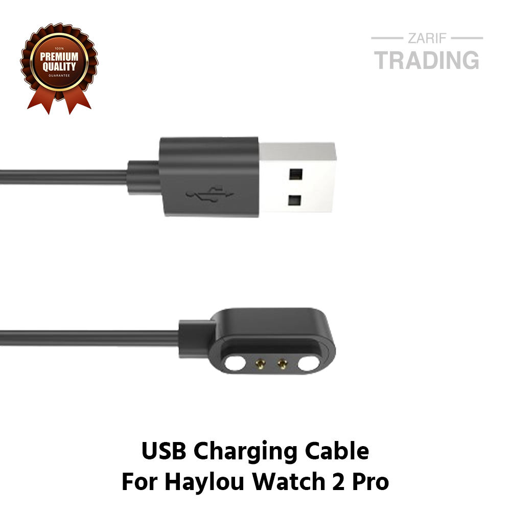 Picture of Haylou RS4 Max Magnetic Charging Cable 2 Pin High Quality USB Charger Cable USB Charging Cable Dock Bracelet Charger for Haylou RS4 Max Smart Watch (Black)