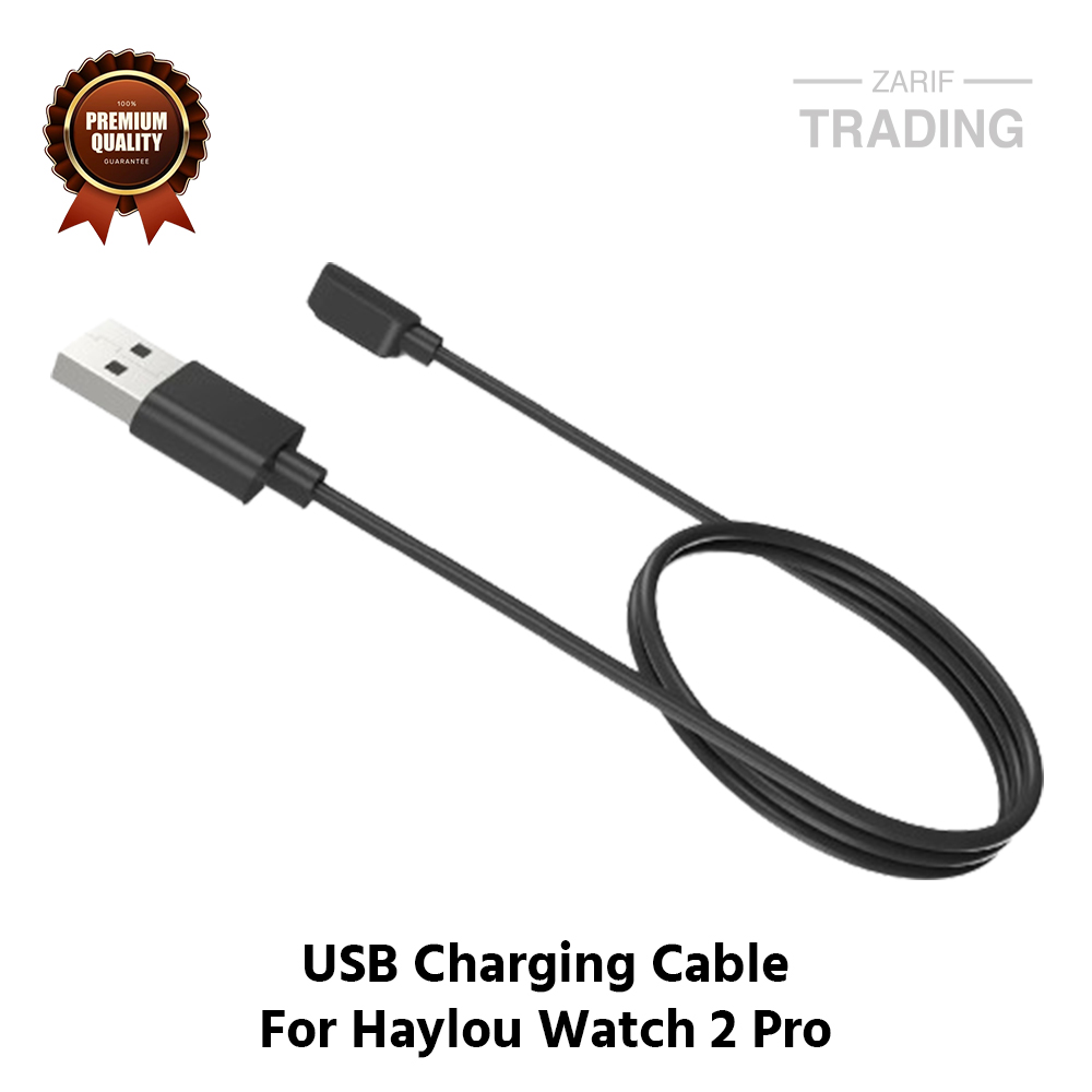 Picture of Haylou RS4 Max Magnetic Charging Cable 2 Pin High Quality USB Charger Cable USB Charging Cable Dock Bracelet Charger for Haylou RS4 Max Smart Watch (Black)