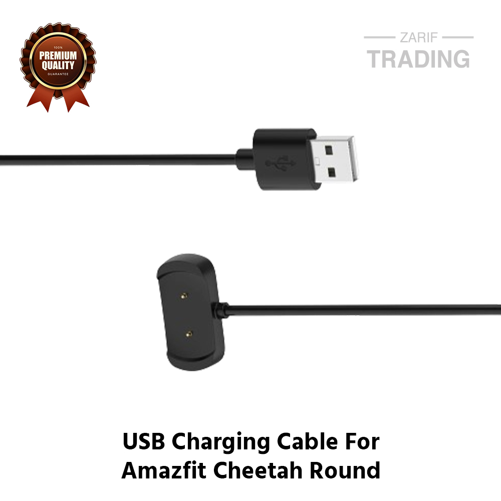 Picture of Amazfit Cheetah Round Magnetic Charging Cable 2 Pin High Quality USB Charger Cable USB Charging Cable Dock Bracelet Charger for Amazfit Cheetah Round Smart Watch (Black)