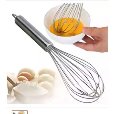 Picture of Stainless Steel Hand Egg Mixer Beater Kitchen Cooking Tool,Stainless Steel Whisk,Food Mixer 7 Inch -Silver