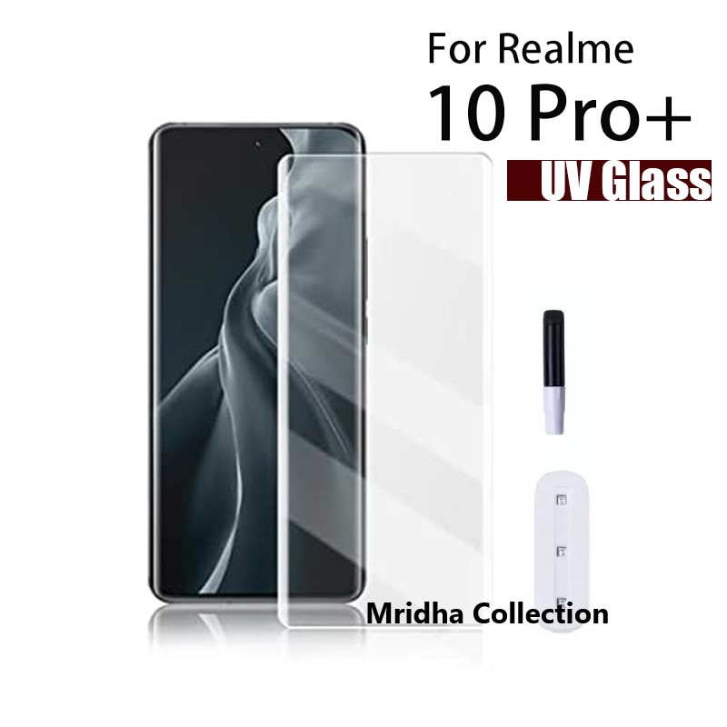 Picture of 3 in 1 Protector Combo Pack For Realme 10 Pro + 5G / Realme 10 Pro Plus 5G (A + Grade) UV Glass Protector + Back Protector Film + Camera Glass Protector)